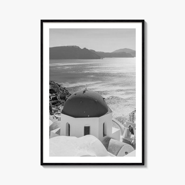 Santorini Greece Black and White Fine Art Photo Print, Cyclades Greek Islands Wall Poster