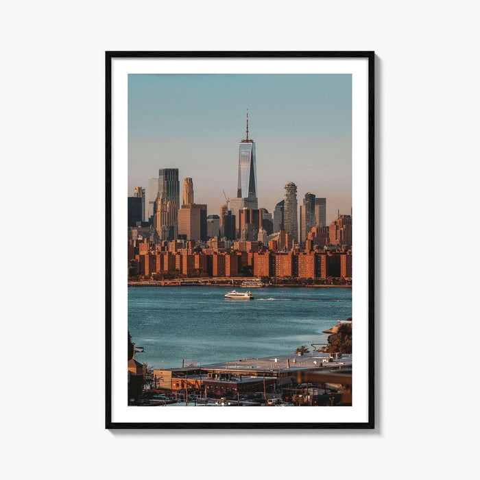 Greenpoint Skyline Fine Art Photo Print, Lower Manhattan, Brooklyn NYC Wall Decor Poster