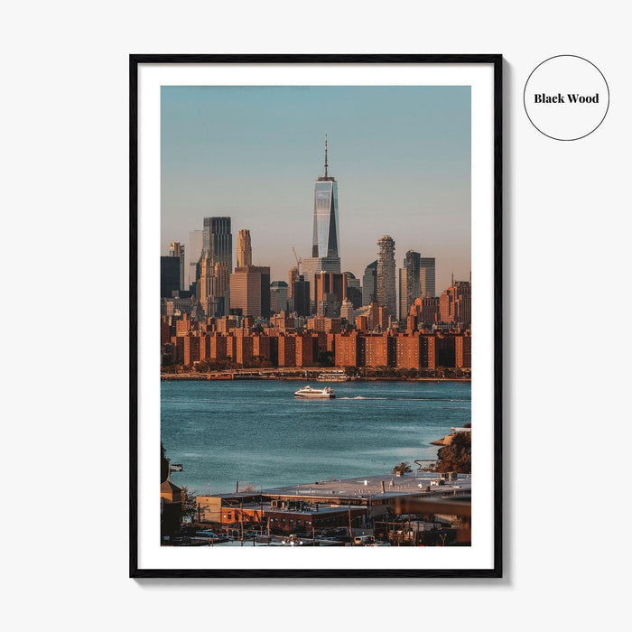 Greenpoint Skyline Fine Art Photo Print, Lower Manhattan, Brooklyn NYC Wall Decor Poster