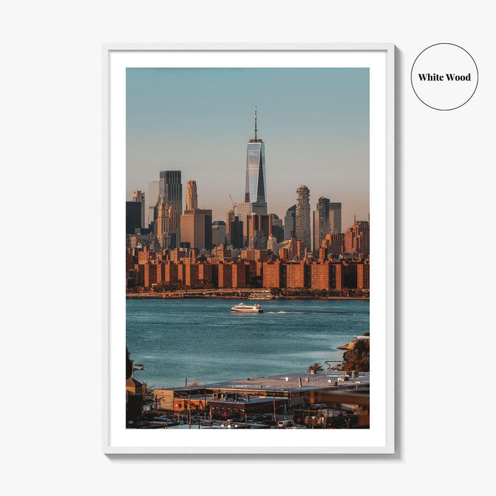 Greenpoint Skyline Fine Art Photo Print, Lower Manhattan, Brooklyn NYC Wall Decor Poster