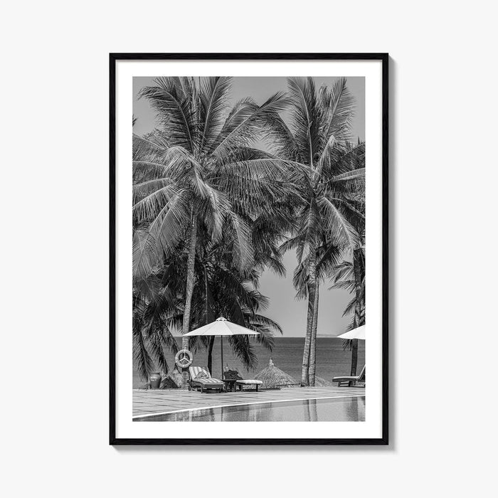 Guam Black and White Fine Art Photo Print, Tumon Bay Beach, Wall Poster