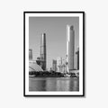 Guangzhou Skyline Black and White Fine Art Photo Print, Pearl River, Guangdong China Poster