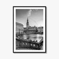Hamburg Black and White Fine Art Photo Print, City Hall Rathaus, Germany Wall Poster
