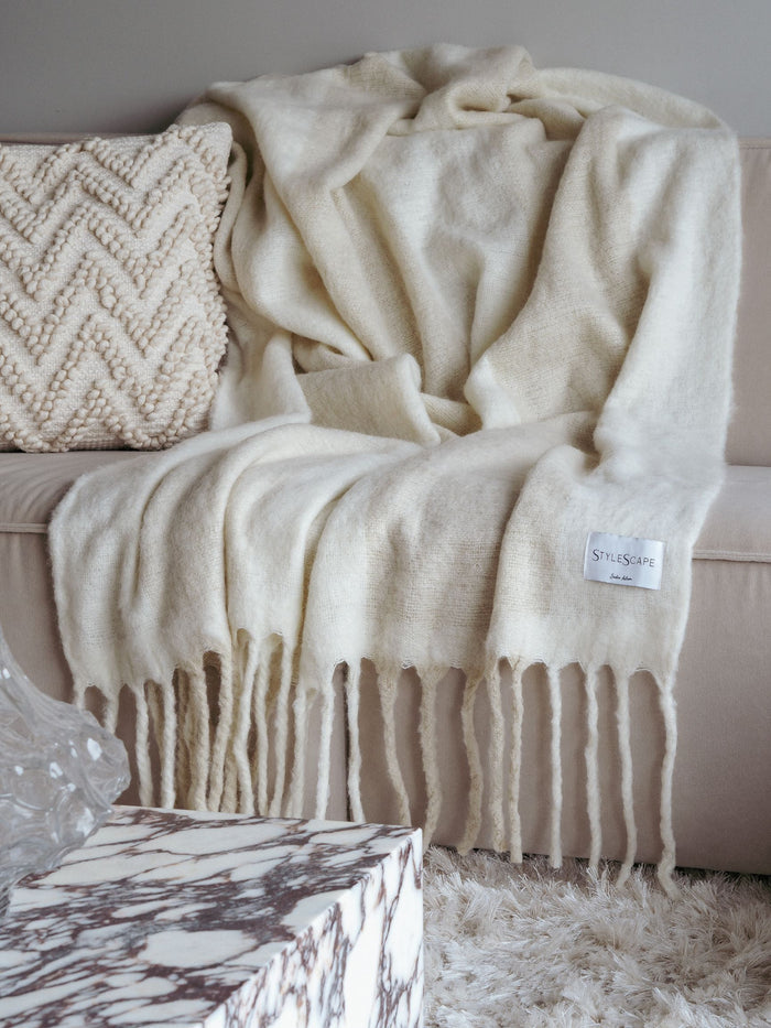 HANA Striped Wool Blanket - Handwoven New Zealand Wool