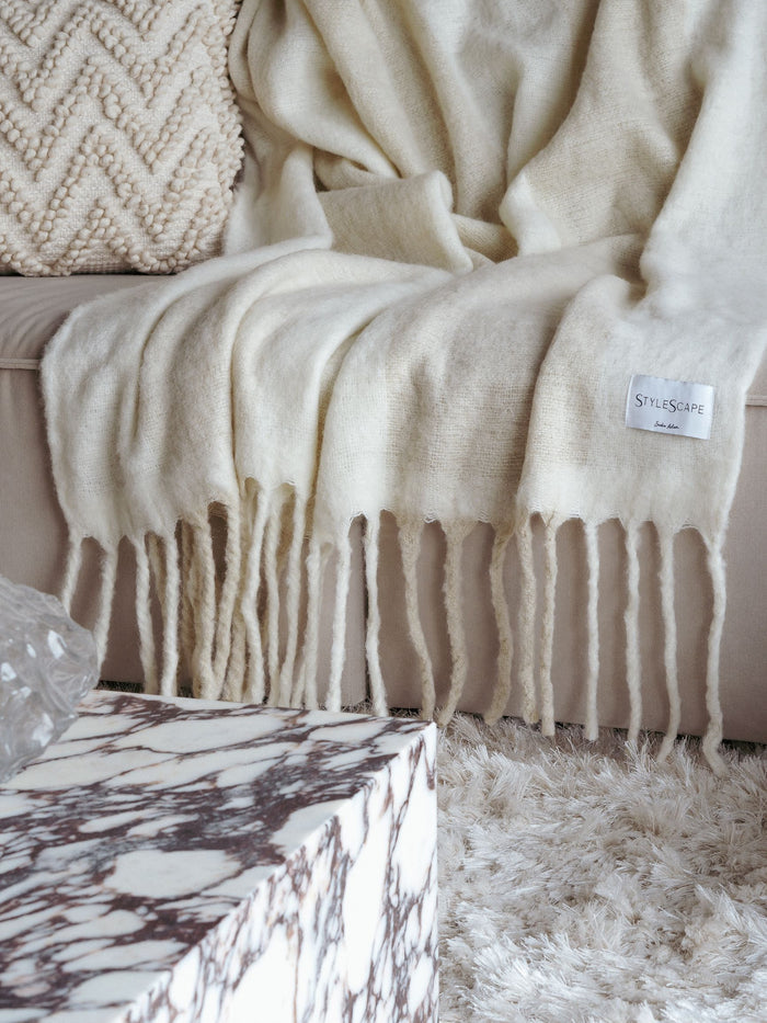 HANA Striped Wool Blanket - Handwoven New Zealand Wool