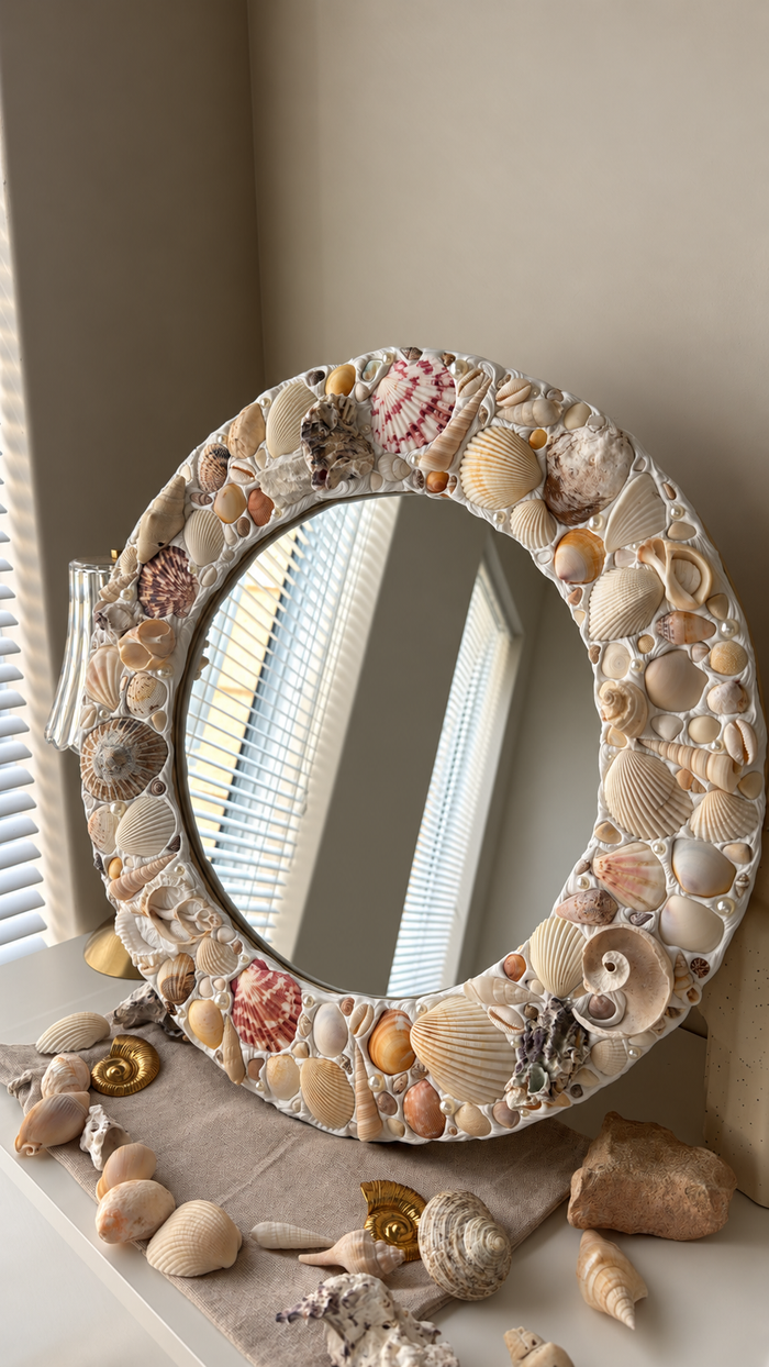 Handmade Seashell Mirror 🐚