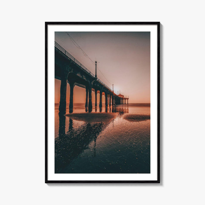 Manhattan Beach Fine Art Photo Print, Pier, Los Angeles, California, USA Wall Decor Poster