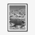Hydra Black and White Fine Art Photo Print, Harbor, Island Greece Wall Decor Poster