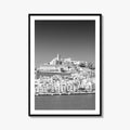Ibiza Skyline Black and White Fine Art Photo Print, Balearic Islands Spain Poster