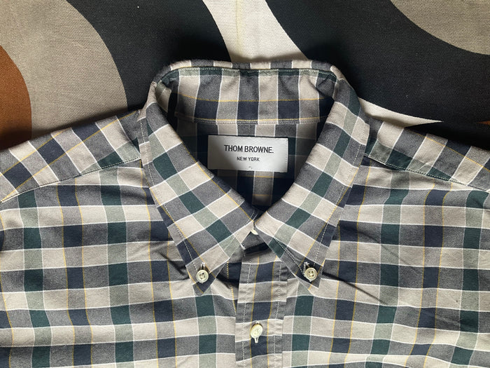 Thom Browne long sleeve pure cotton shirt, made in USA, Medium.