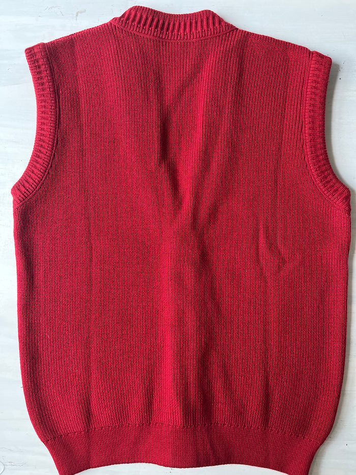 GECCU cable knit merino wool sleeveless cardigan, Small