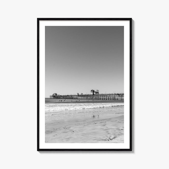 Imperial Beach Black and White Fine Art Photo Print, San Diego California, Pier Poster