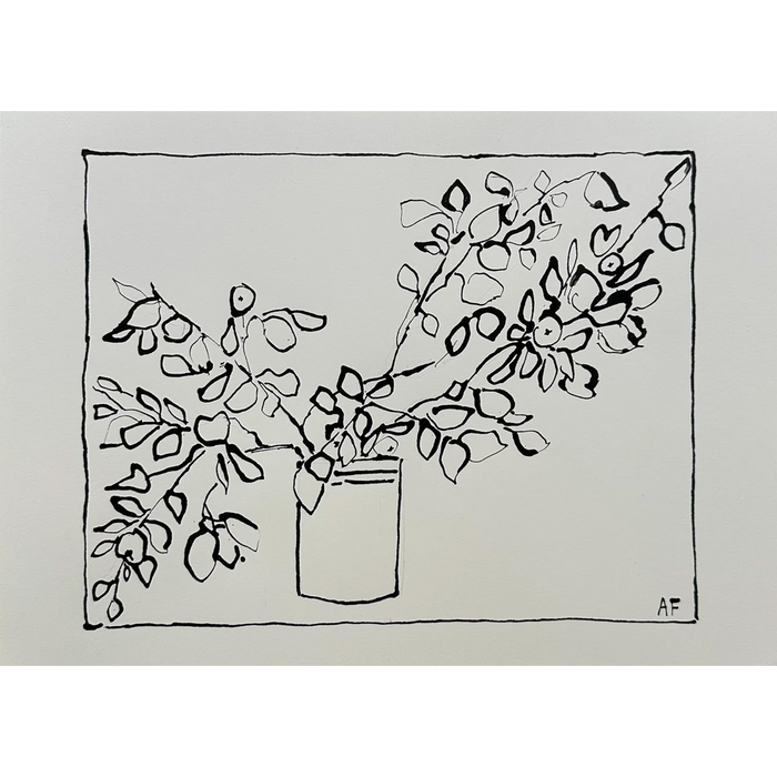 India Ink Branches in Vase by Aislinn Forbes