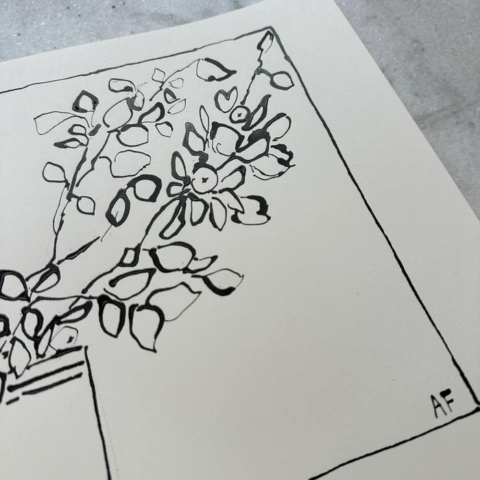 India Ink Branches in Vase by Aislinn Forbes