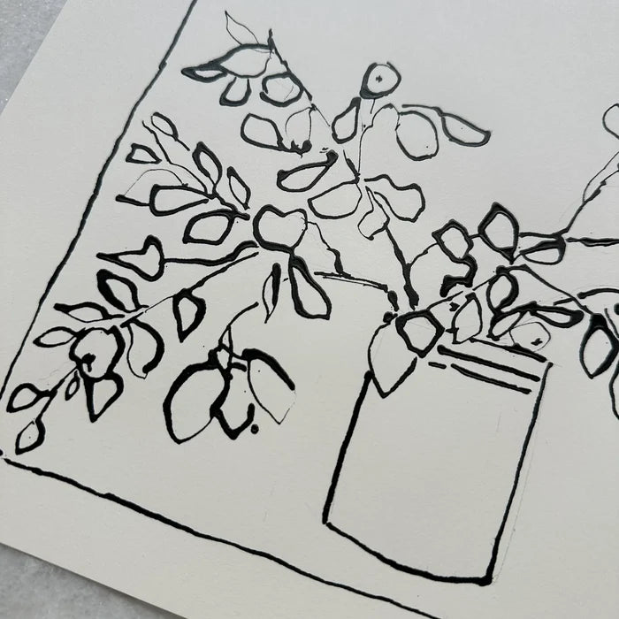 India Ink Branches in Vase by Aislinn Forbes