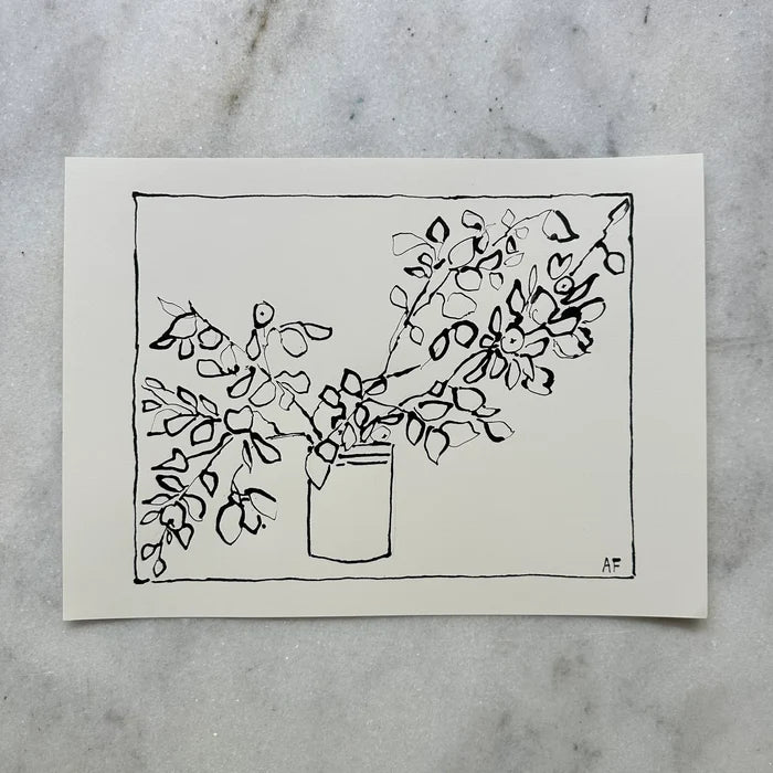India Ink Branches in Vase by Aislinn Forbes