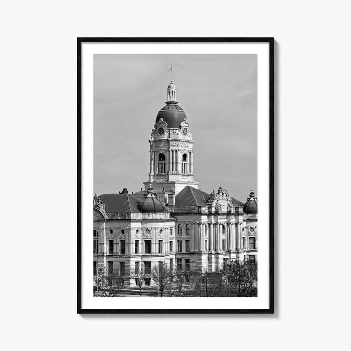 Evansville Indiana Black and White Fine Art Photo Print, Old Courthouse Poster, USA Poster