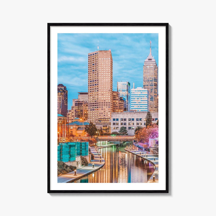 Indianapolis Skyline Fine Art Photo Print, Indiana, USA, Canal, Downtown, Poster, Wall Decor, Indy