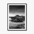 Mount Bromo Black and White Fine Art Photo Print, East Java Volcano Poster