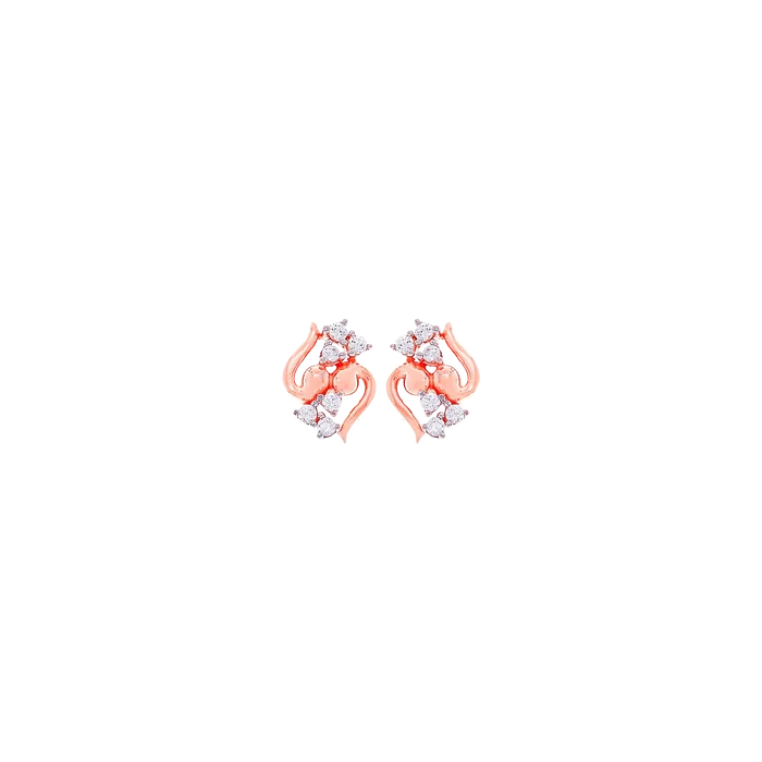 Intriguing Earrings With CZ in 18K Rose Gold
