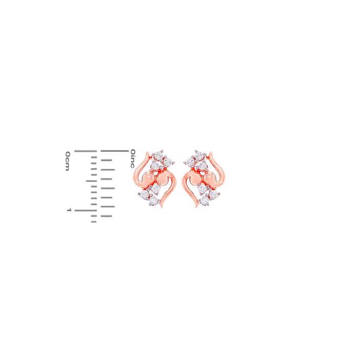 Intriguing Earrings With CZ in 18K Rose Gold