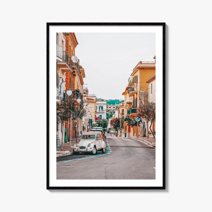 Scauri Italy Fine Art Photo Print, Italian Street, Vintage Car, Minturno Lazio Wall Poster