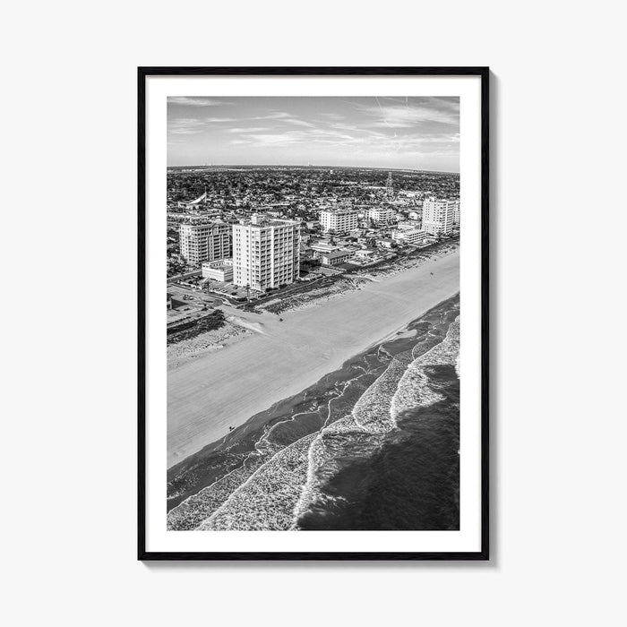Jacksonville Beach Black and White Fine Art Photo Print, Florida USA, Atlantic Coast, Poster