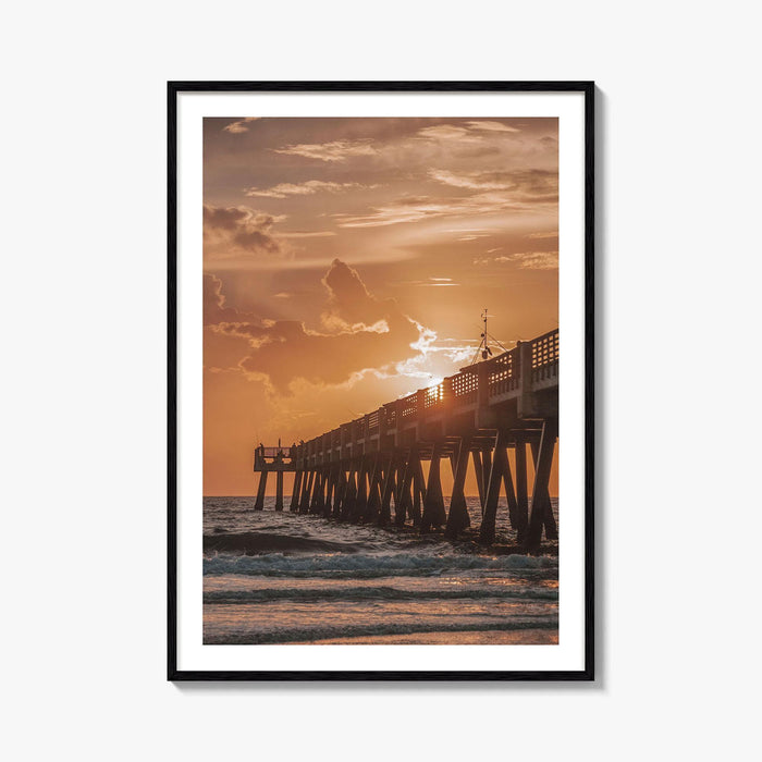 Jacksonville Beach Fine Art Photo Print, Jacksonville Florida Poster, Atlantic Ocean Pier USA