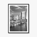 Jacksonville Skyline Black and White Fine Art Photo Print, Downtown, Florida Poster