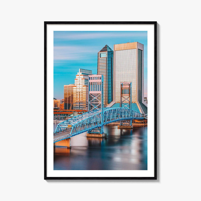 Jacksonville Skyline Fine Art Photo Print, Florida Downtown, USA Wall Decor Poster
