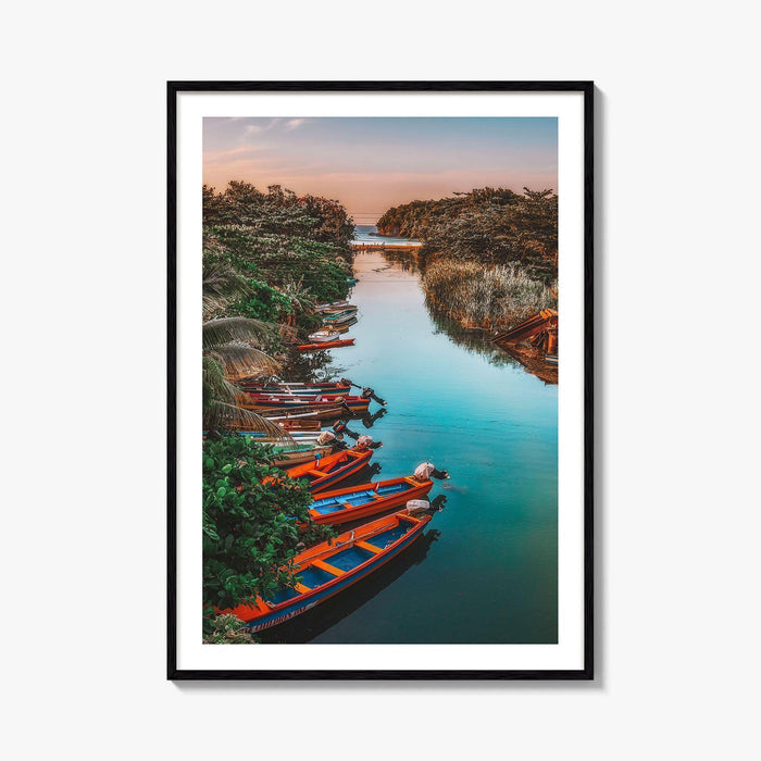 Jamaica Fine Art Photo Print, White River Boats, St Ann, Ocho Rios Wall Poster