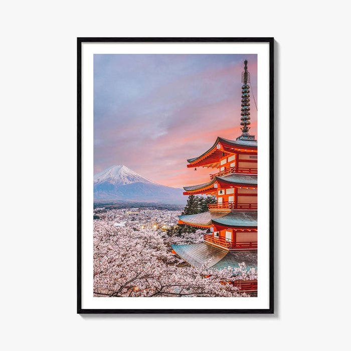 Fujiyoshida Fine Art Photo Print, Chureito Pagoda, Mount Fuji, Japan, Cherry Blossoms