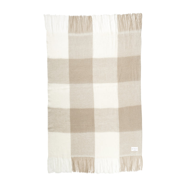 JASMIN Checked Wool Blanket - Handwoven New Zealand Wool