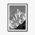 K2 Summit Black and White Fine Art Photo Print, Karakoram, Pakistan Wall Poster