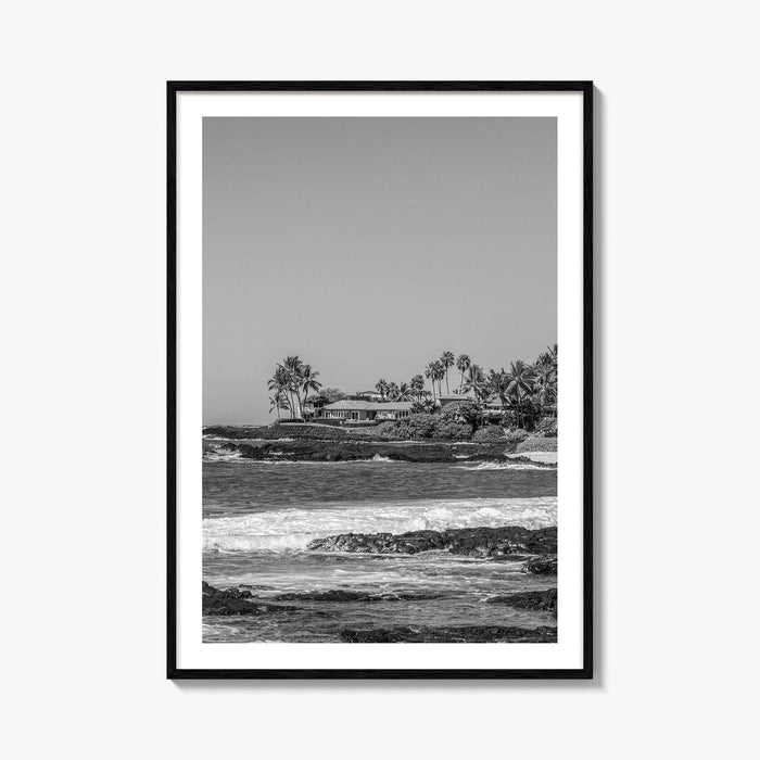 Kailua Kona Black and White Fine Art Photo Print, Alula Beach, Big Island Hawaii