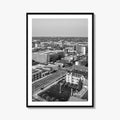 Kalamazoo Black and White Fine Art Photo Print, Michigan Aerial View, USA Wall Poster