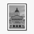 Kansas Black White Fine Art Photo Print, Topeka KS State Capitol Building, USA Poster