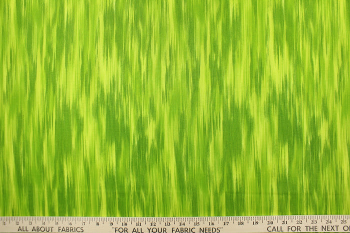 This fabric features stripes in varying shades of green that blend together to create a beautiful color palette.  It has a nice soft hand and would be great for quilting, crafting and home decor.  We offer this pattern in several different colors.