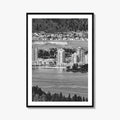 Kelowna Skyline Black and White Fine Art Photo Print, Okanagan Lake, British Columbia Poster