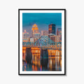 Louisville Skyline Fine Art Photo Print, Kentucky Downtown, Ohio River, USA Wall Decor Poster