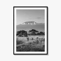 Mount Kilimanjaro Black and White Fine Art Photo Print, Amboseli, Kenya, Tanzania, Poster