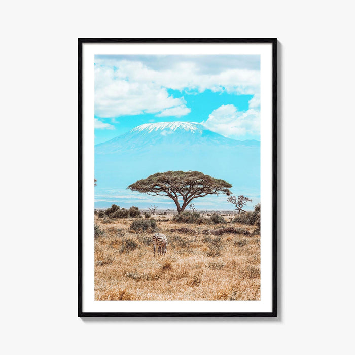 Kenya Fine Art Photo Print, Amboseli National Park, Kilimanjaro, Zebra Wall Poster