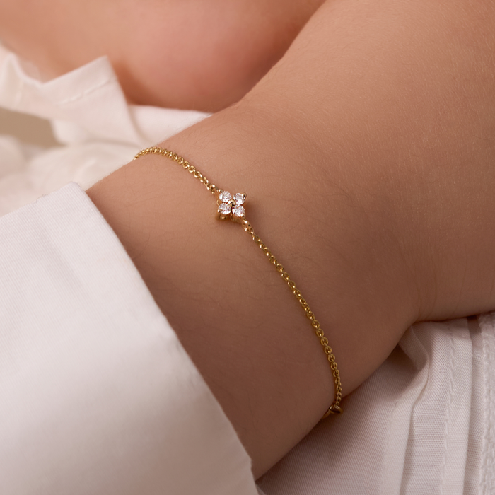 Kid's Dainty Lab Diamond Flower Bracelet - Happy Jewelers Fine Jewelry Lifetime Warranty