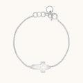 Kid's Sideways Open Cross Dainty Bracelet - Happy Jewelers Fine Jewelry Lifetime Warranty
