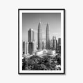 Kuala Lumpur Skyline Black and White Fine Art Photo Print, Malaysia Poster