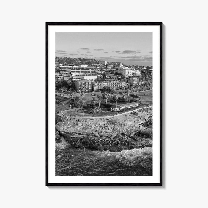 La Jolla Cove Black and White Fine Art Photo Print, San Diego Poster Poster