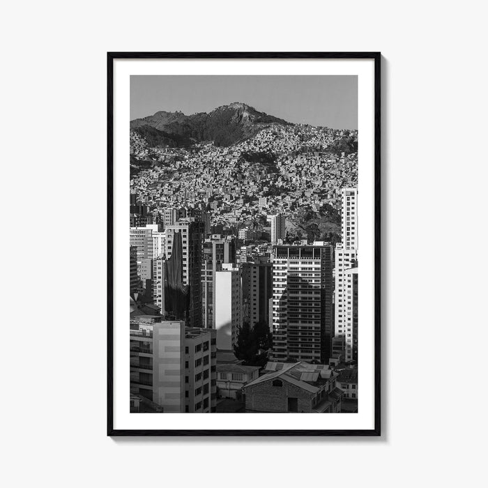 La Paz Black and White Fine Art Photo Print, Bolivia Andes Mountains Poster