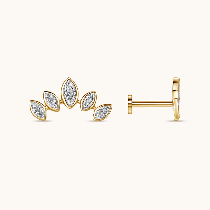 Lab Diamond Climber Flat Back Single Stud Earring - Happy Jewelers Fine Jewelry Lifetime Warranty