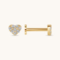Lab Diamond Heart Flat Back Single Stud Earring - Happy Jewelers Fine Jewelry Lifetime Warranty