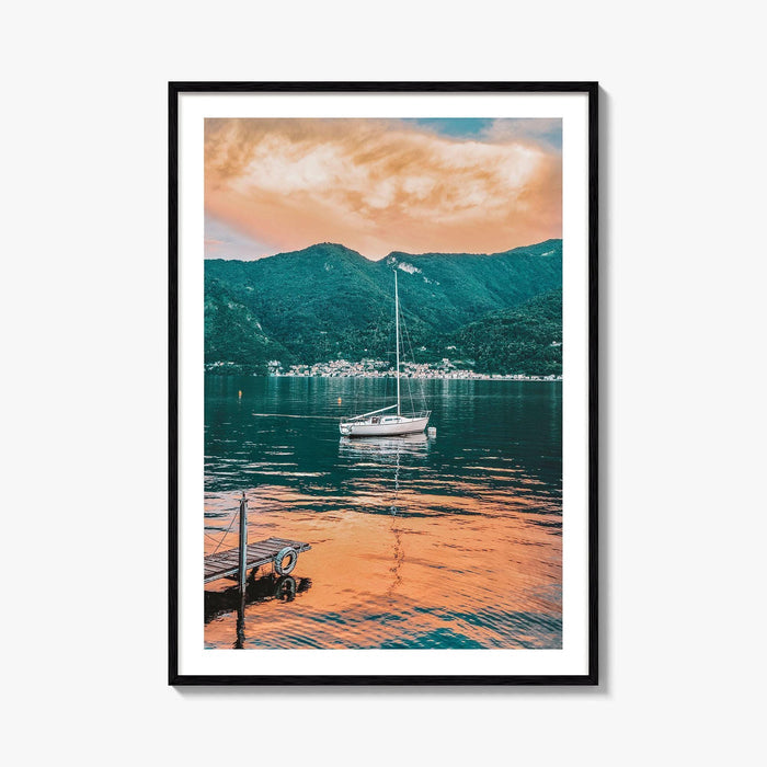 Lake Como Fine Art Photo Print, Italy Wall Poster, Sailboat, Lombardy